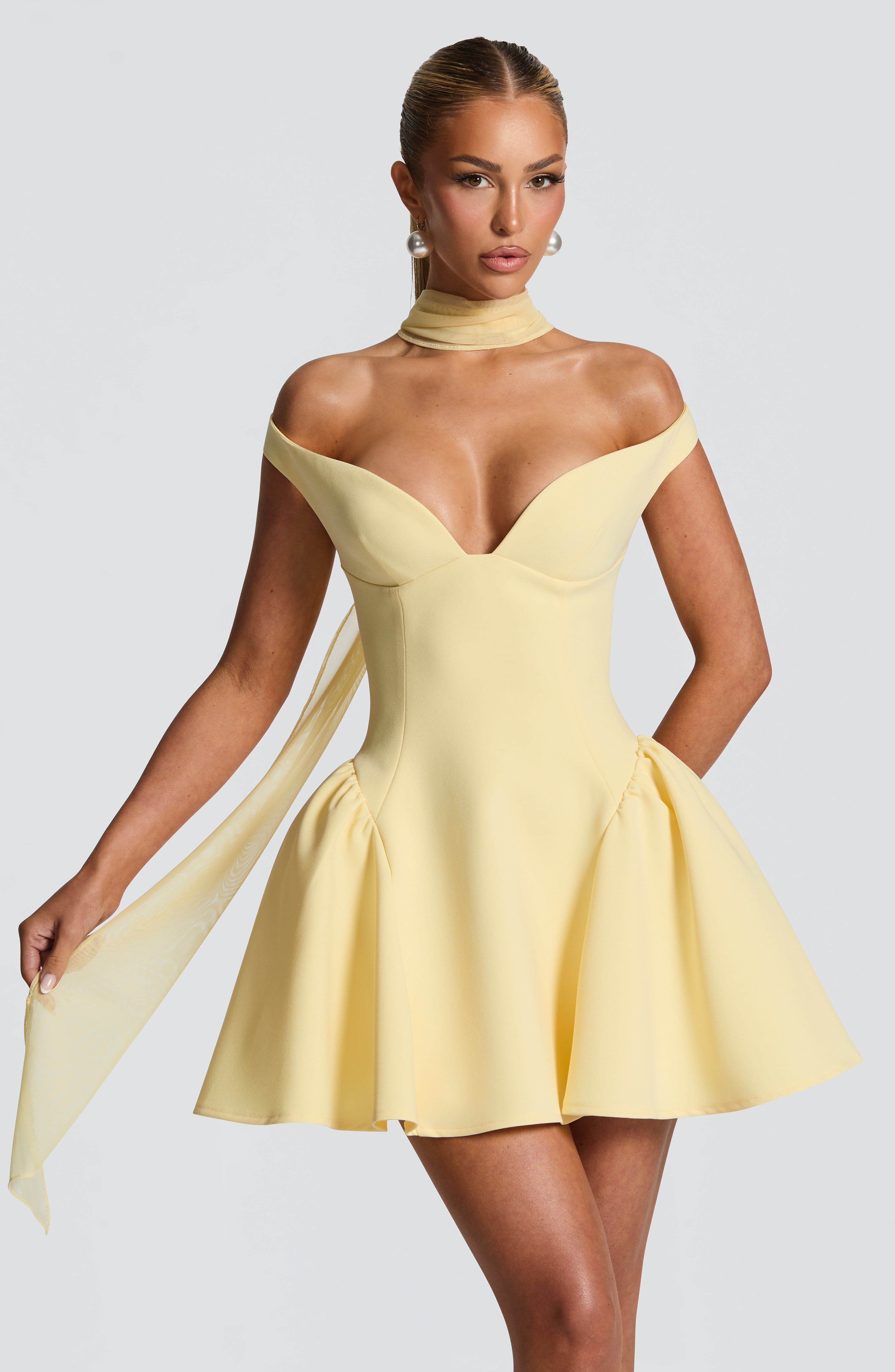 Marla Mini Dress - Lemon - Napalia