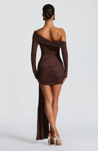 Mavra Mini Dress - Plum Brown - Napalia