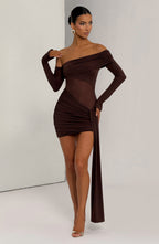 Mavra Mini Dress - Plum Brown - Napalia