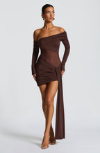 Mavra Mini Dress - Plum Brown - Napalia