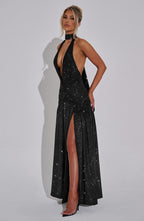 Melania Maxi Dress - Black Sparkle - Napalia