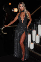 Melania Maxi Dress - Black Sparkle - Napalia