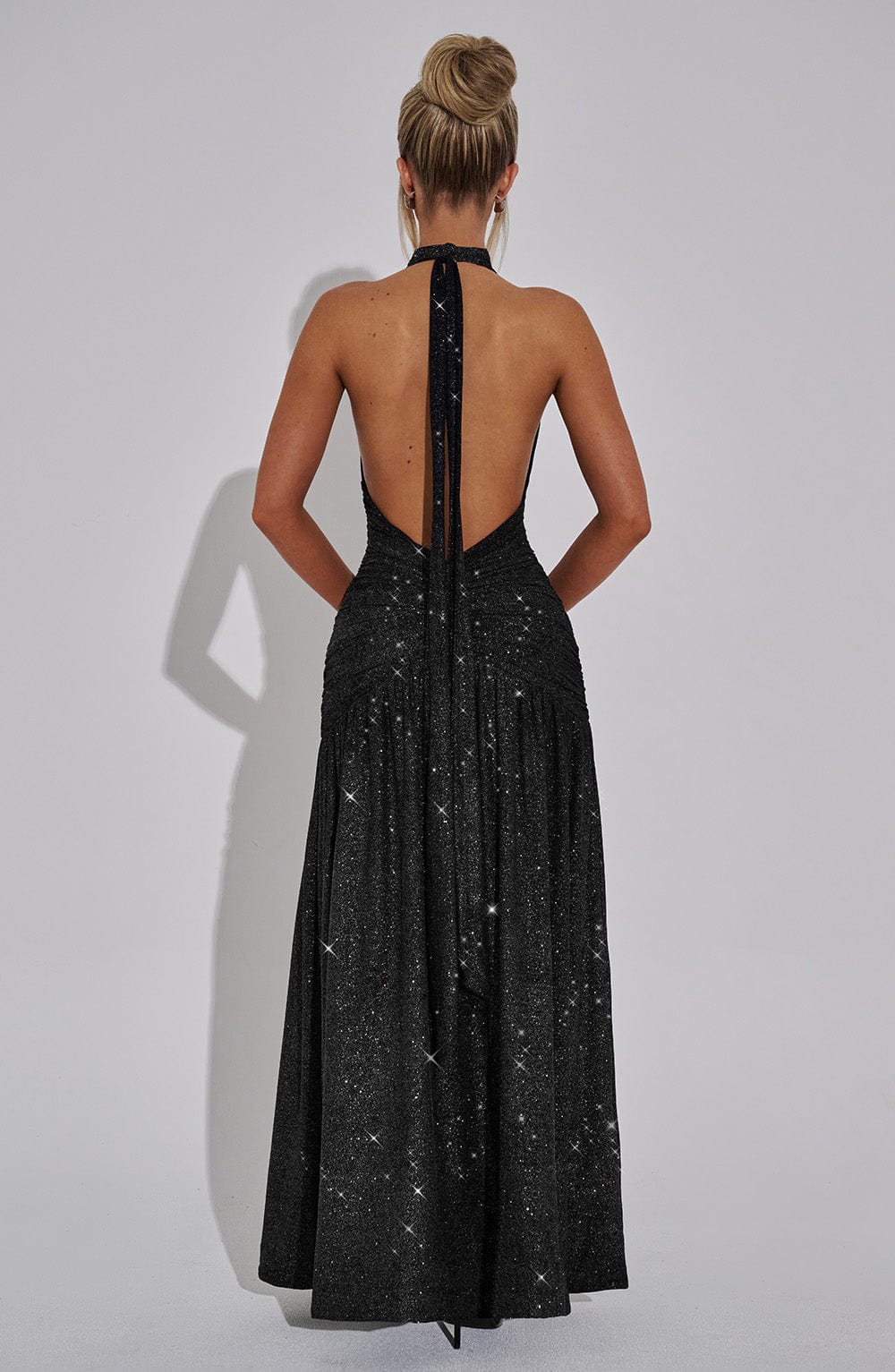 Melania Maxi Dress - Black Sparkle - Napalia