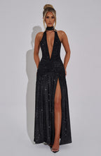 Melania Maxi Dress - Black Sparkle - Napalia