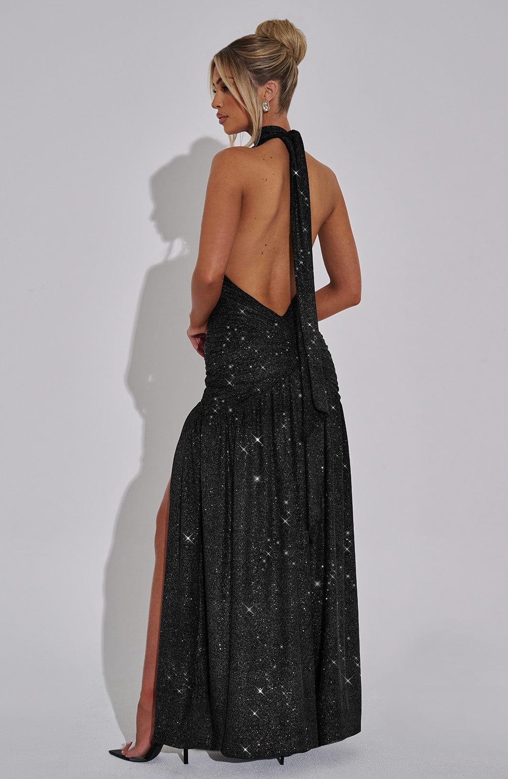 Melania Maxi Dress - Black Sparkle - Napalia