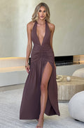 Melania Maxi Dress - Chocolate - Napalia