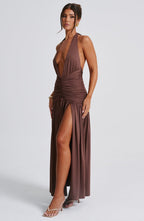 Melania Maxi Dress - Chocolate - Napalia