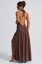 Melania Maxi Dress - Chocolate - Napalia