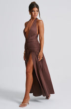 Melania Maxi Dress - Chocolate - Napalia