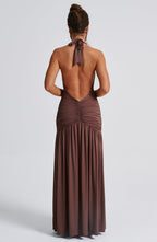 Melania Maxi Dress - Chocolate - Napalia