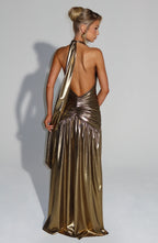 Melania Maxi Dress - Gold - Napalia