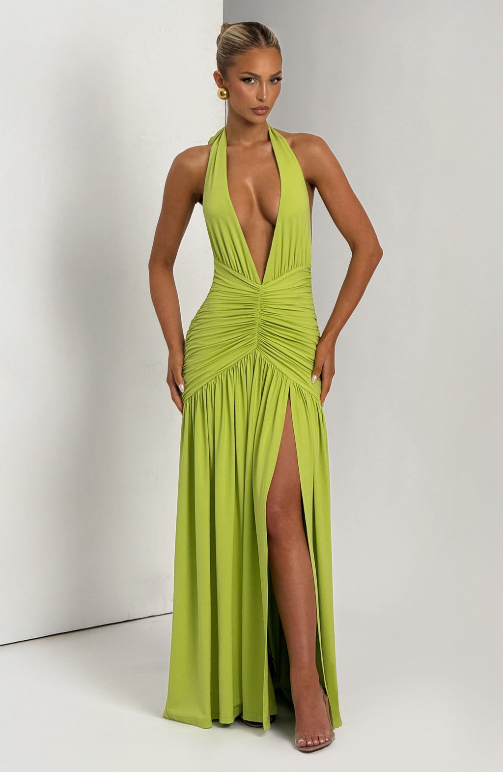 Melania Maxi Dress - Olive - Napalia