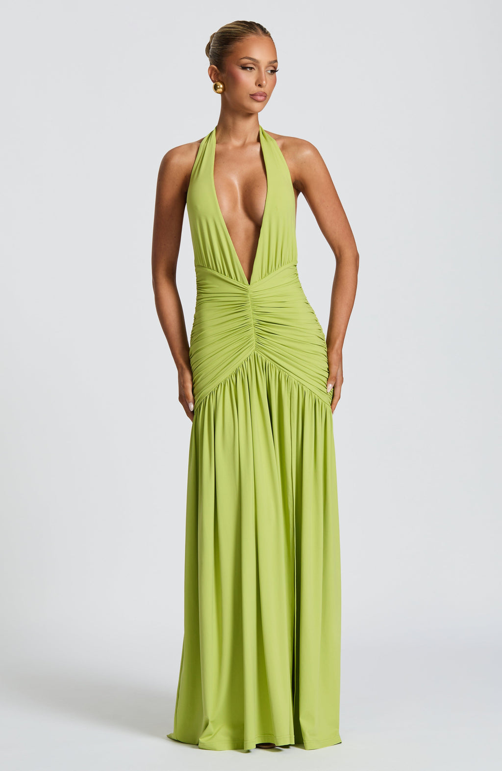 Melania Maxi Dress - Olive - Napalia