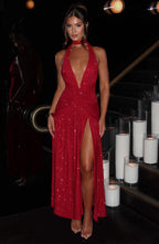 Melania Maxi Dress - Red Sparkle - Napalia