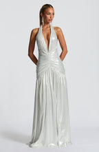 Melania Maxi Dress - Silver - Napalia