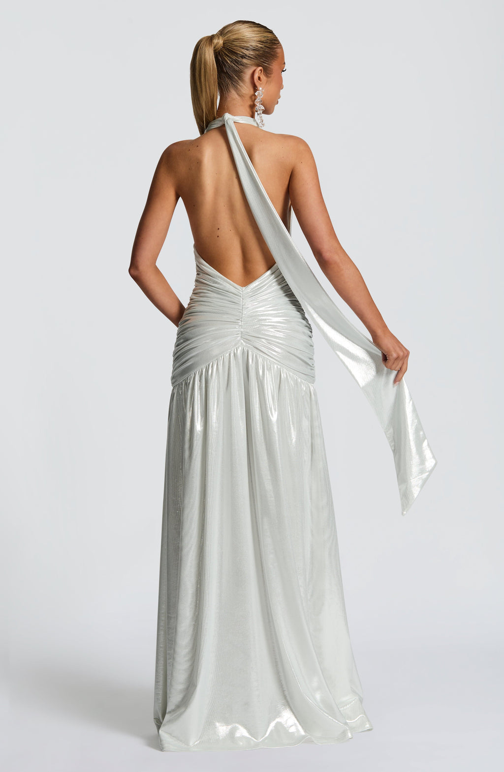 Melania Maxi Dress - Silver - Napalia