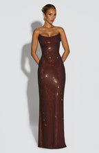 Mirabella Maxi Dress - Plum Brown - Napalia