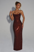 Mirabella Maxi Dress - Plum Brown - Napalia