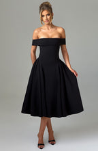 Miranda Midi Dress - Black - Napalia