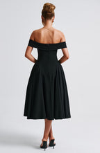 Miranda Midi Dress - Black - Napalia