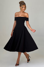 Miranda Midi Dress - Black - Napalia