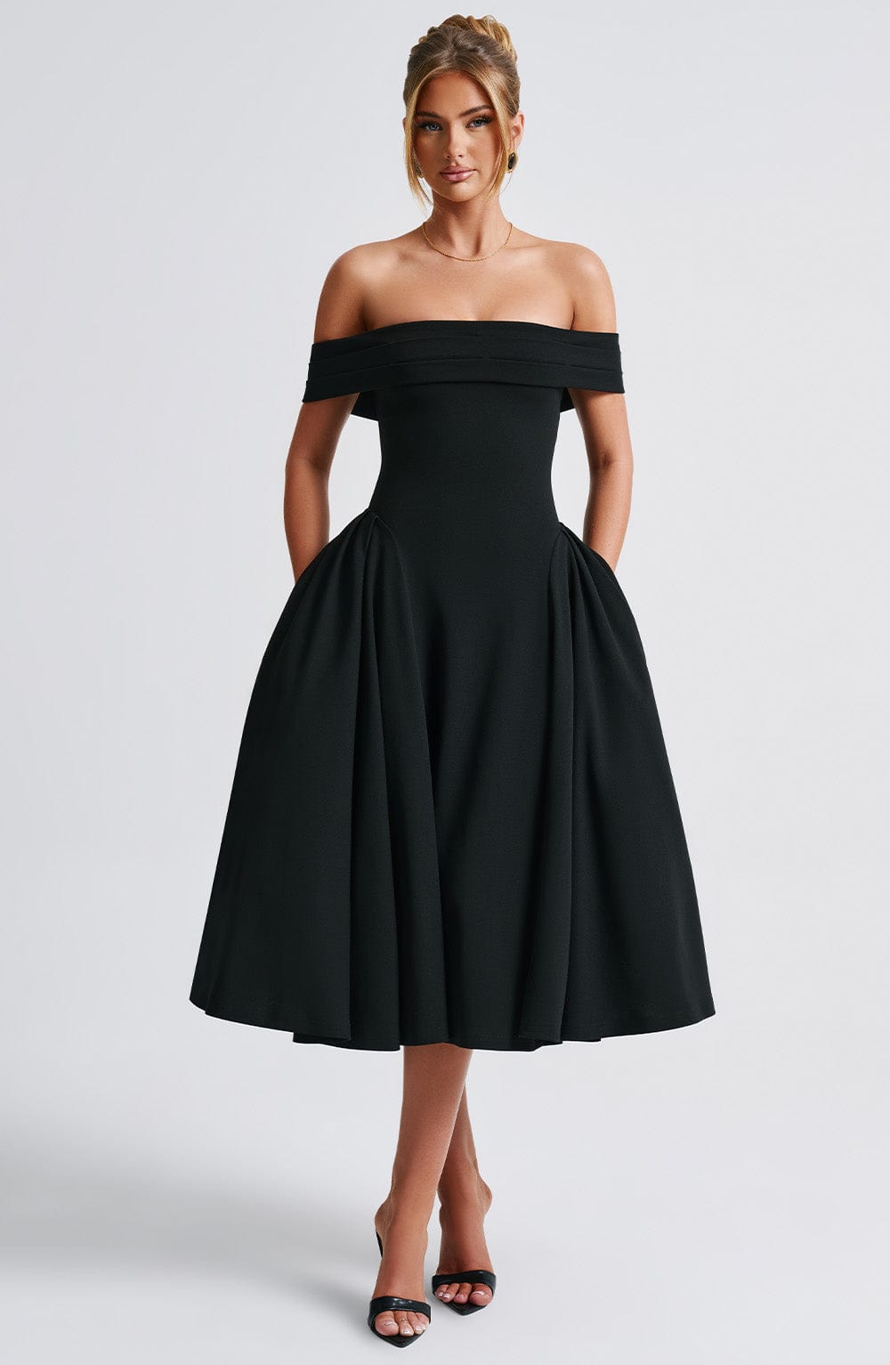 Miranda Midi Dress - Black - Napalia
