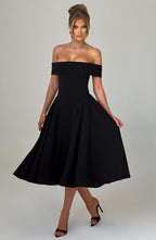 Miranda Midi Dress - Black - Napalia