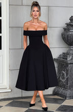 Miranda Midi Dress - Black - Napalia