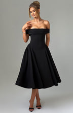 Miranda Midi Dress - Black - Napalia