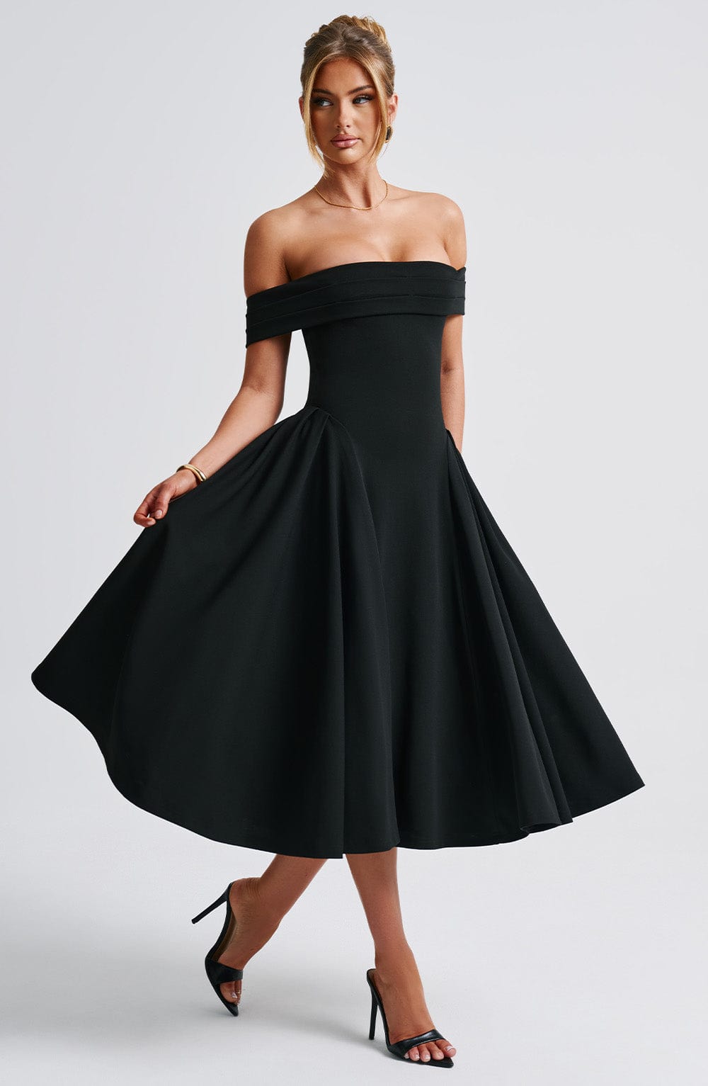 Miranda Midi Dress - Black - Napalia