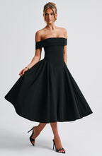 Miranda Midi Dress - Black - Napalia