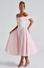 Miranda Midi Dress - Blush - Napalia