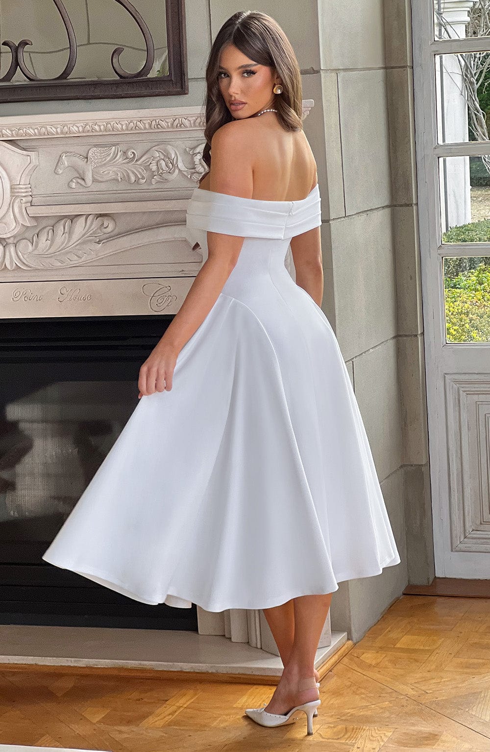Miranda Midi Dress - Ivory - Napalia