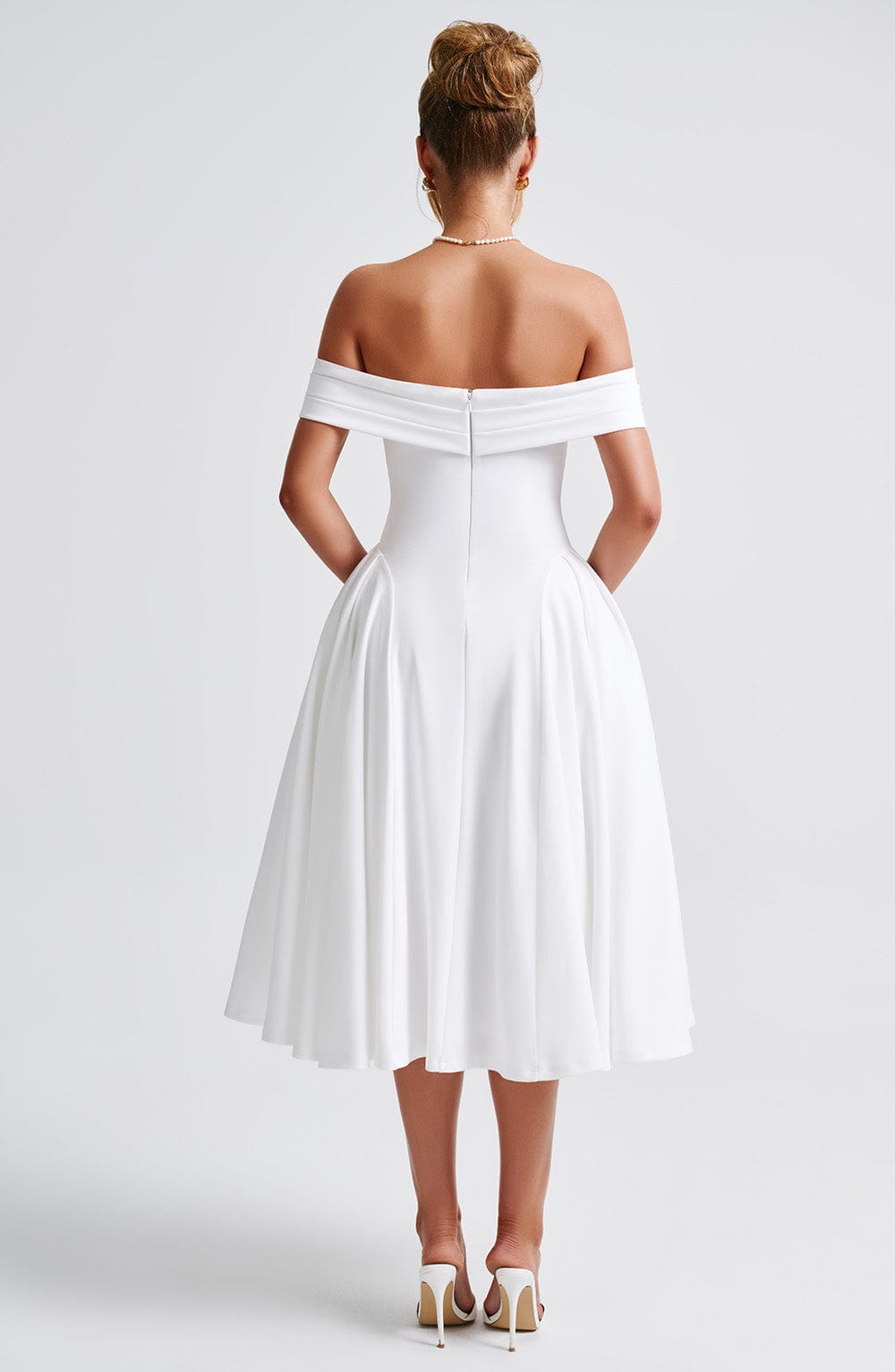 Miranda Midi Dress - Ivory - Napalia