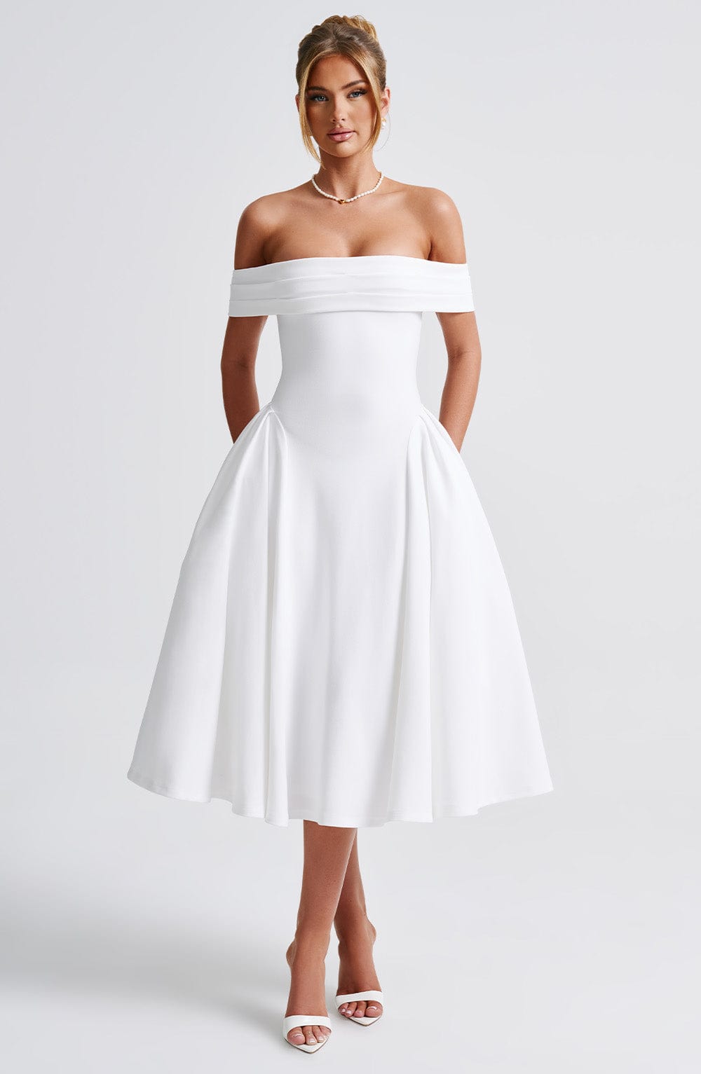 Miranda Midi Dress - Ivory - Napalia