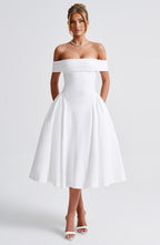 Miranda Midi Dress - Ivory - Napalia