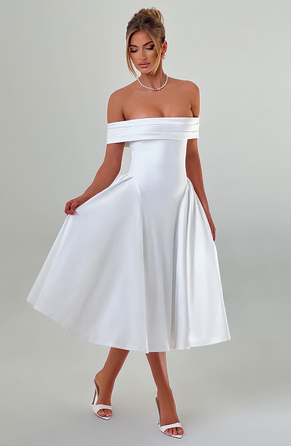 Miranda Midi Dress - Ivory - Napalia