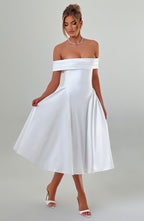 Miranda Midi Dress - Ivory - Napalia