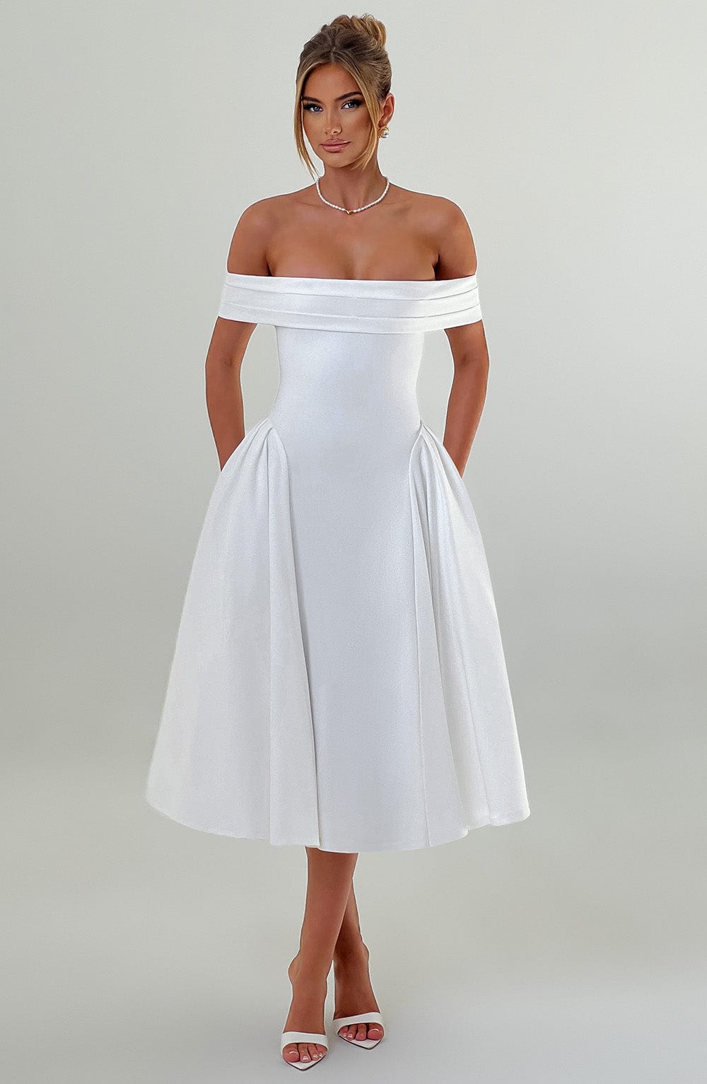 Miranda Midi Dress - Ivory - Napalia