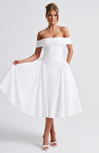 Miranda Midi Dress - Ivory - Napalia
