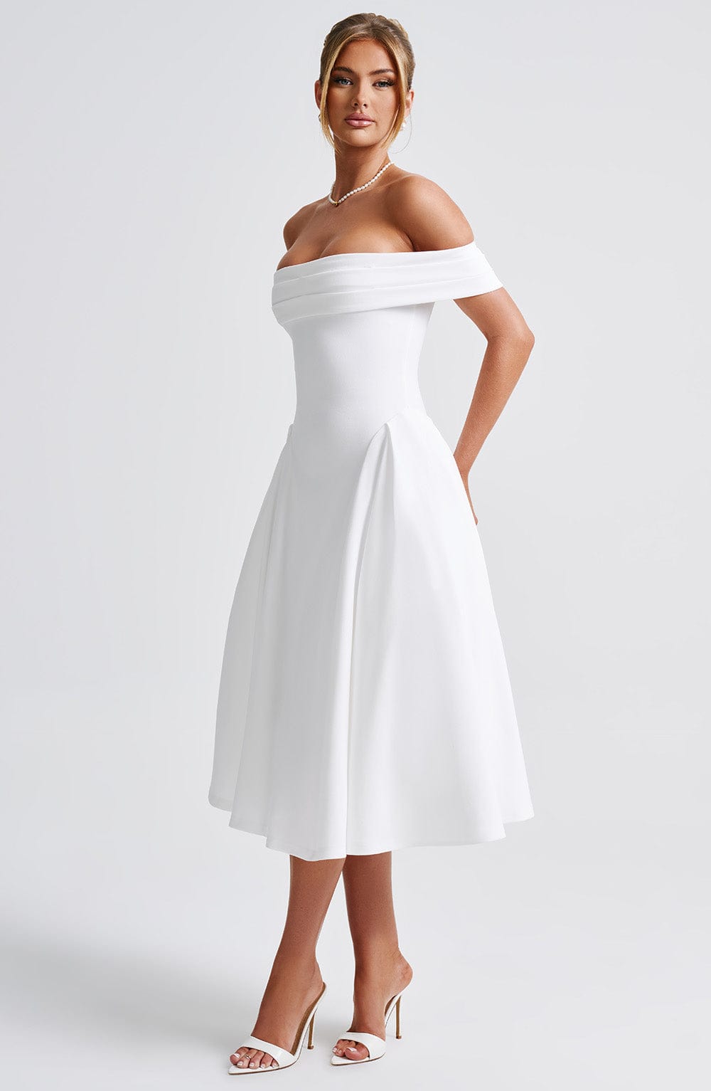 Miranda Midi Dress - Ivory - Napalia