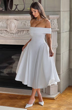 Miranda Midi Dress - Ivory - Napalia