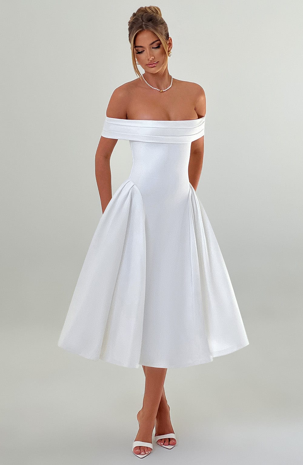 Miranda Midi Dress - Ivory - Napalia