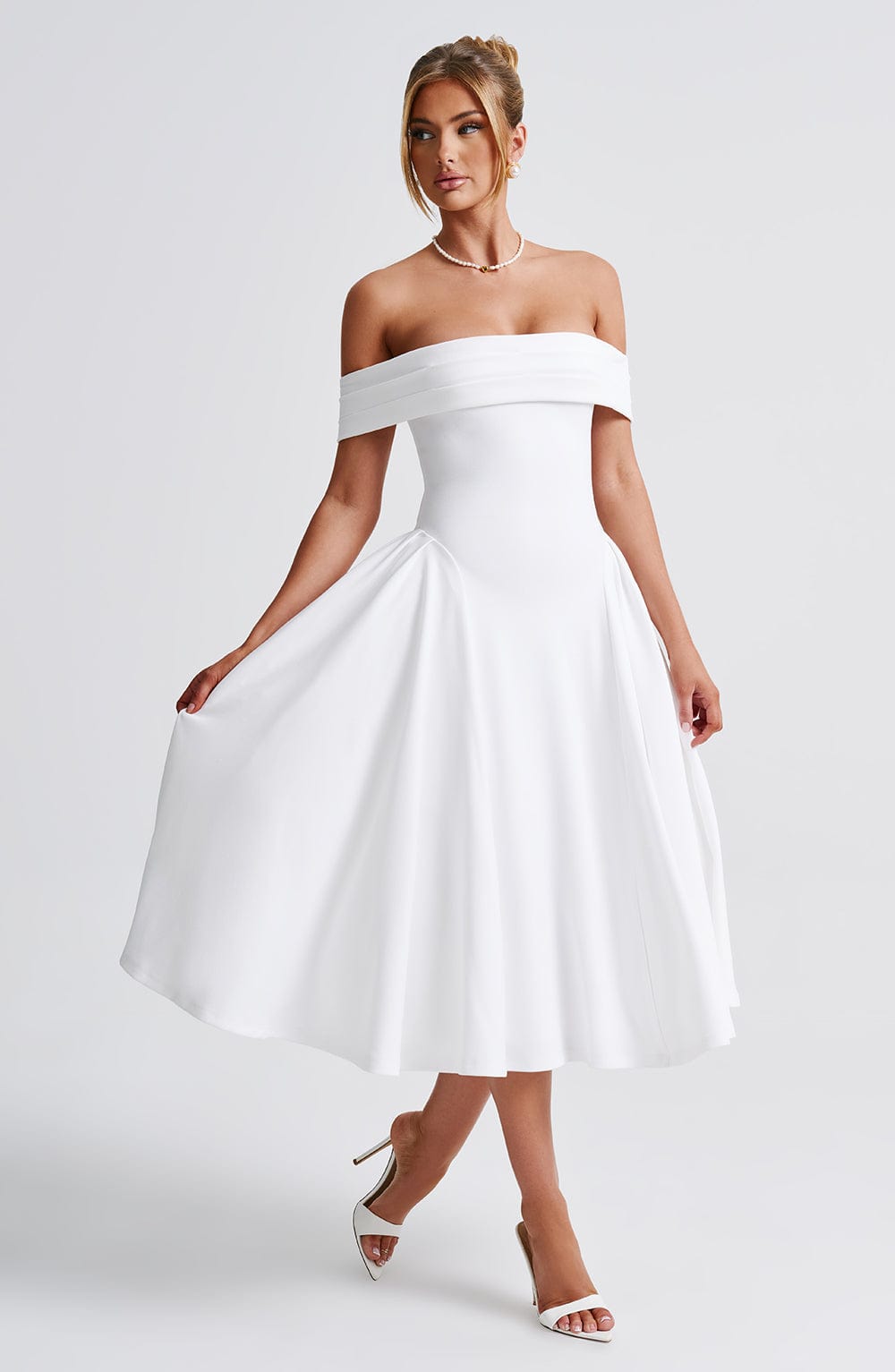 Miranda Midi Dress - Ivory - Napalia