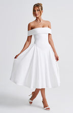 Miranda Midi Dress - Ivory - Napalia