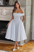Miranda Midi Dress - Ivory - Napalia