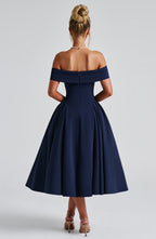 Miranda Midi Dress - Navy - Napalia
