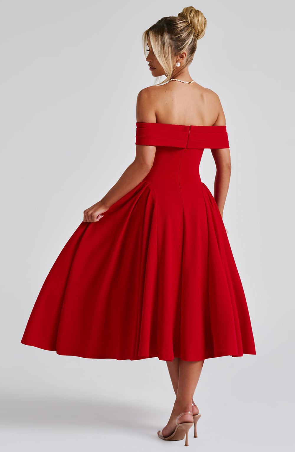 Miranda Midi Dress - Red - Napalia