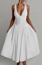 Monroe Midi Dress - Ivory - Napalia