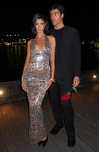 Morena Maxi Dress - Sequin Leopard Print - Napalia